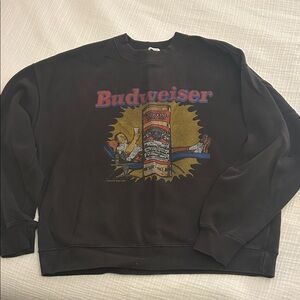Abercrombie Budweiser Graphic Crewneck Sweater - grey